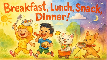Four Meals a Day! | Breakfast, Lunch, Snack, and Dinner | Fun ESL Song for Kids