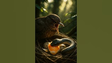 Snake Attacks on Bird nest 🐍 vs 🐦‍⬛  | Ai Shorts  #snakeattack #nature