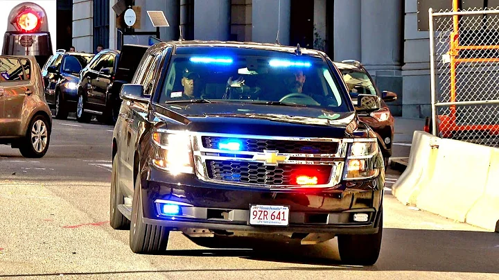 Boston Police Unmarked Car Chevy Tahoe PPV + Ford Interceptor Responding Sirens