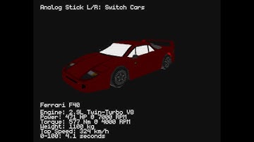 Drift Car Selection Demo - N64 Homebrew Libdragon Tiny3D