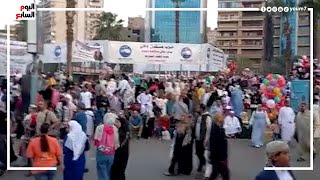 الآلاف يتوافدون على مسجد مصطفى محمود لأداء صلاة عيد الفطر المبارك