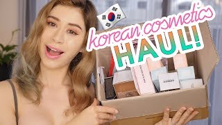 BIG KOREAN COSMETICS HAUL & FULL FACE FIRST IMPRESSIONS!