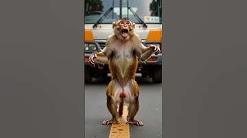 The monkey warned the bus driver of the danger and save the lives of all the bus yatri