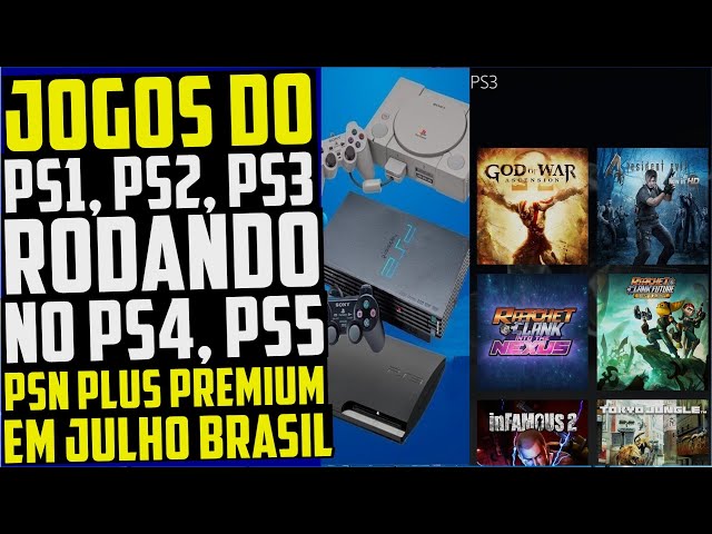 Playstation Plus Extra e Premium - Todos os jogos da PS5, PS4, PS3, PS2,  PS1 e PSP