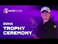 Swiatek shares support for people of Ukraine in Doha trophy ceremony | 2022 Qatar TotalEnergies Open