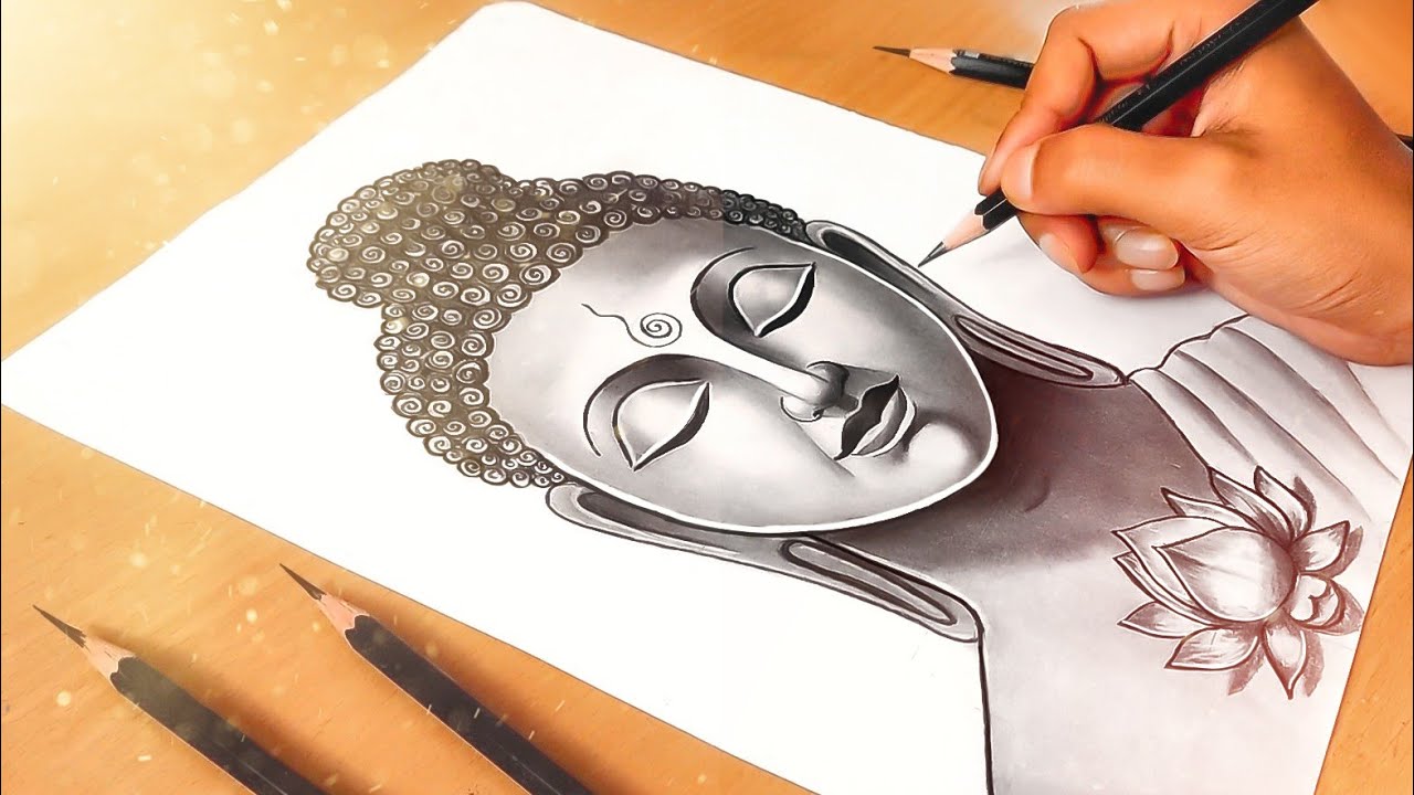 how to draw lord buddha easy pencil sketch drawing,easy pencil art gautam  buddha|| all about art | how to draw lord buddha easy pencil sketch drawing,easy  pencil art gautam buddha|| all about