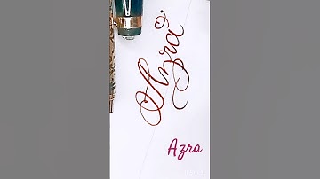 💙Azra❣️#handwriting #calligraphy #font #cursive #art #trending #signature #shorts #yt #viralvideo