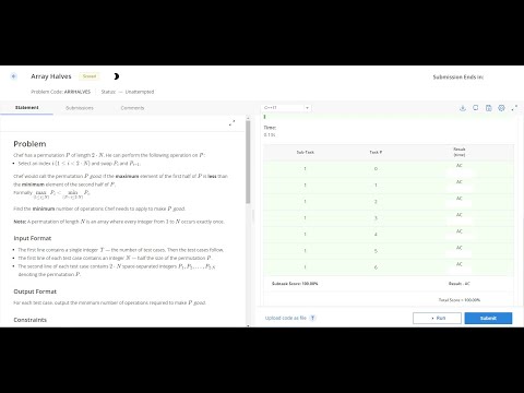 Jan Long Array Halves || CodeChef Solution