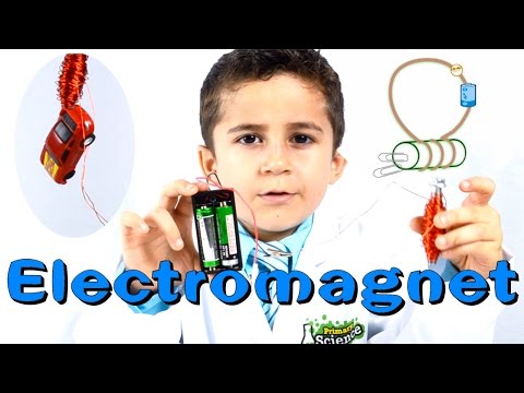 How to make an electromagnet - Kid Science Experiment you can do at home or science fair project
