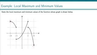 Example: Local Maximum and Minimum Values from a Graph (1)