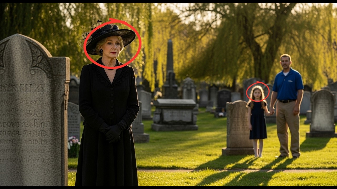 Lonely Millionaire Visits Her Daughter’s Grave… and Finds a Janitor Crying There with a Little Girl
