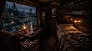 Vintage Sleeper Train at Night | Rainy Journey & Relaxing Piano Ambience (2 Hours, No Ads)