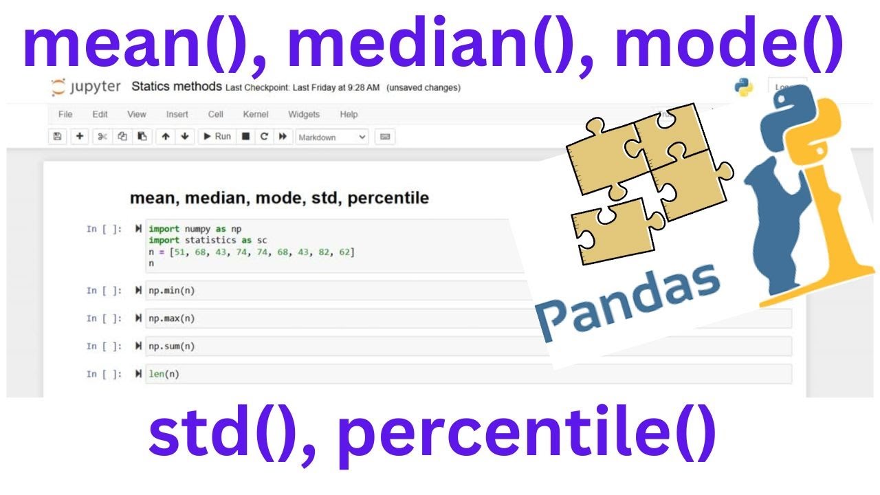 Python functions - mode, median, mean, standard deviation, percentile ...