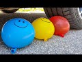 Crushing Crunchy & Soft Things by Car! EXPERIMENT CAR vs WATER SMILE BALLOONS