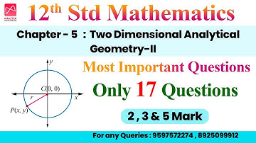12th Std Mathematics  | Chapter-5 | Most Important Questions | Only 17 Questions| Public Centum Plan
