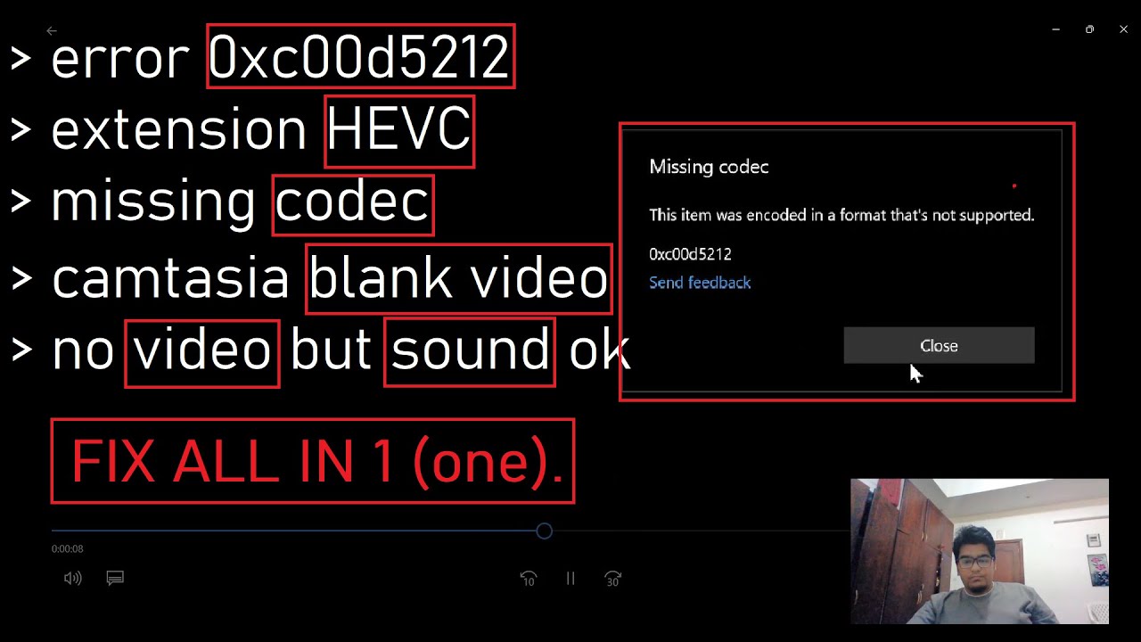 how to fix missing codec 0xc00d5212 how to fix missing codec 0xc00d5212