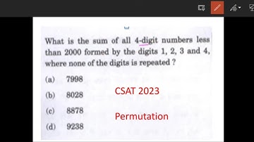 CSAT 2023 IAS prelims/What is the sum of all 4-digit numbers less than 2000 formed by the digits