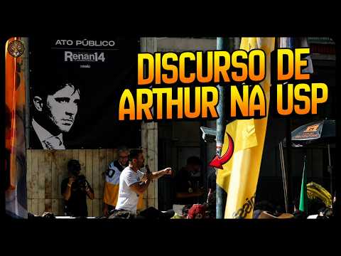ARTHUR DO VAL DISCURSA NO ATO DE RENAN SANTOS NA USP