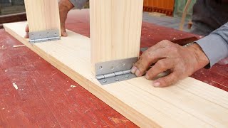 Amazing Design Ideas In Woodworking // How To Make A Smart Folding Staircase For A Two Story Bed
