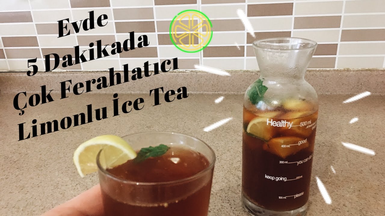 evde 5 dakikada cok ferahlatici limonlu ice tea nasil yapilir devrimcemutfak howto make lemonicetea youtube pisirme tatlilar icecekler meyve