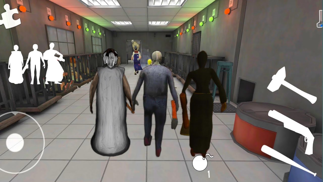 Playing as granny, grandpa and Evil Nun in ice scream 4