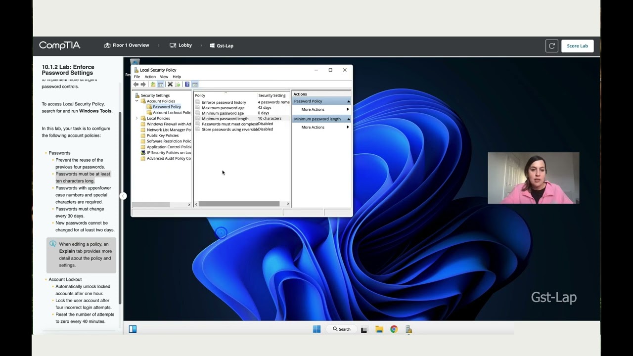 10.1.2 Lab: Enforce Password Settings