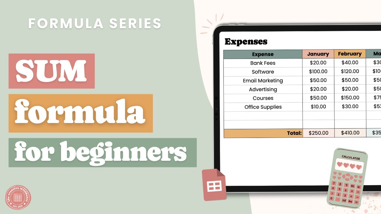 How to Use the SUM Formula in Google Sheets (Beginner Tutorial)