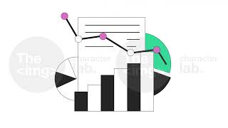 Business statistical data collecting line 2D objects animation