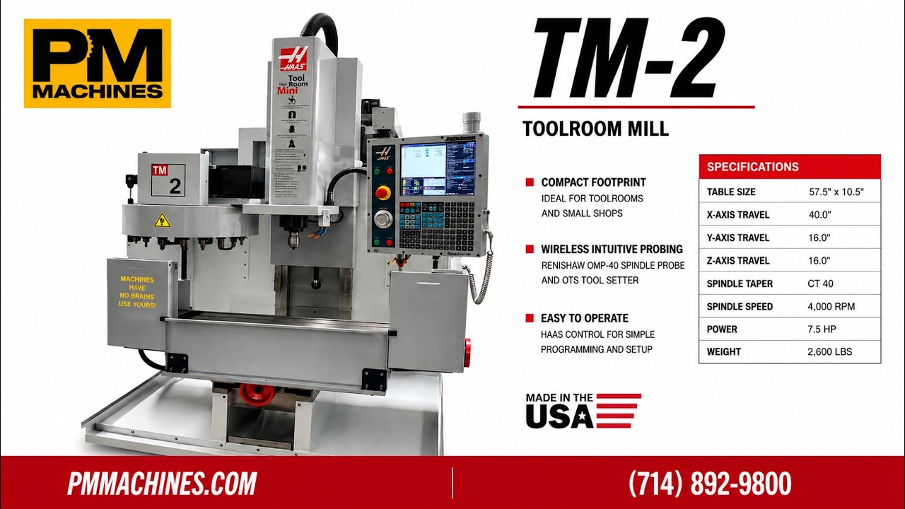 Used 2008 HAAS TM-2 Vertical Machining Centers 81089262 | PM Machines