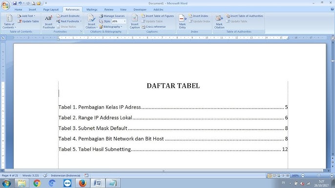 Cara Membuat Daftar Gambar dan Daftar Tabel Otomatis - YouTube