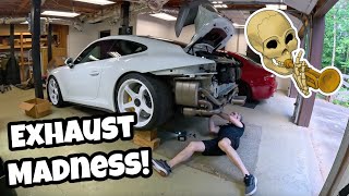 Manual 911 GT3 gets Dundon Long tube Headers 🥹 Insane Sounds!