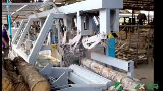 Double side sharp chain sawing machine for Rubber cutting in Thailand customer's factory 1