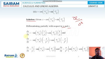 Lecture video _ 18MAT11 _ Module 2 _ Problem based on  Partial Derivatives _ Srinivasan k
