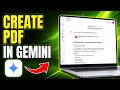 How to create pdf in Gemini | How to make pdf in Google Gemini