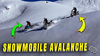 Avalanche Caught on Camera During Snowmobile Riders Ride