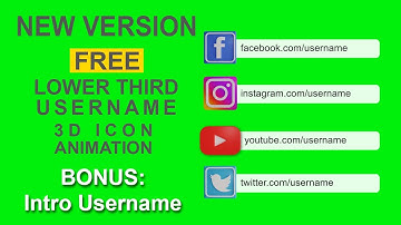 Lower Third Social Media Username Green Screen (3D Icon Animation)