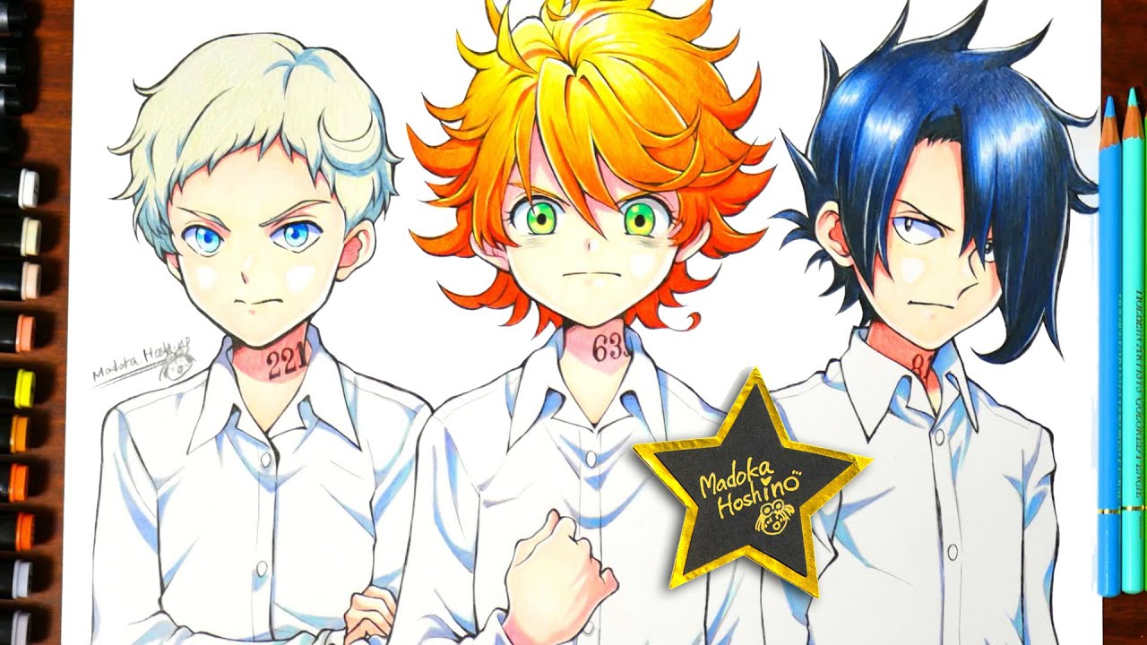 約束のネバーランド イラスト絵 Copic 色鉛筆で描いてみた 下書きの描き方も解説 Drawing The Promised Neverland Coloredpencil Youtube