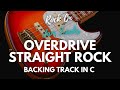 Overdrive straight rock backing track for guitar in c minor