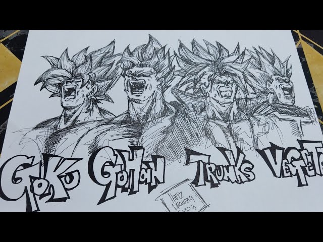 Speedrawing Goku, Vegeta, Shenlong, Speedraw do ultimo desenho, By R.  R. Drawing