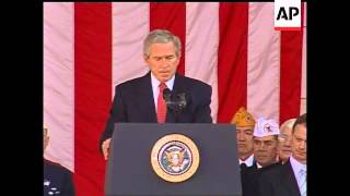 President Bush commemorates Veterans Day at Arlington National Cemetery, and thanks the men and wome