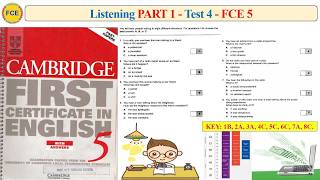 FCE 5 Listening Part 1 Test 4 (Key)