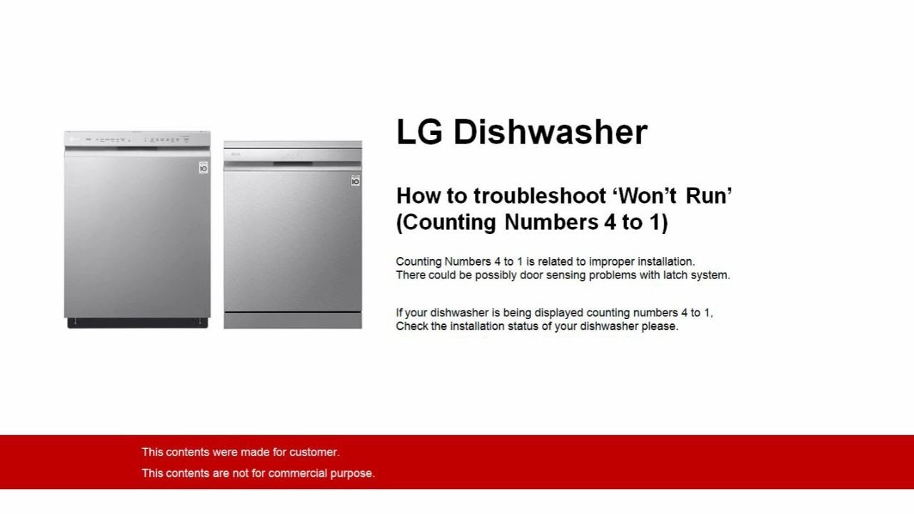 LG Dishwasher : How to troubleshoot 'Won't Run' - YouTube