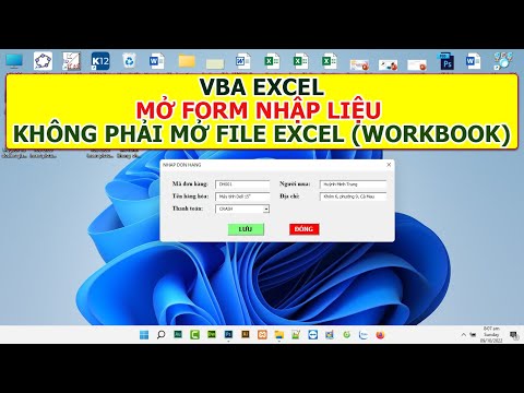 VBA Excel Mở Form nhập liệu Không cần chạy file excel