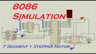 8086 µProcessor | Proteus Simulation | 7 Segment & Stepper Motor screenshot 3