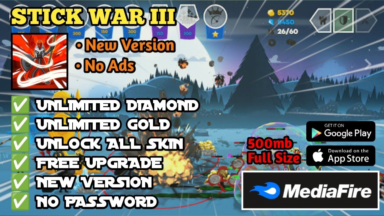 STICK WAR 3 MOD V2024.3.955 UNLIMITED GOLD, FREE SHOP, UNLOCK