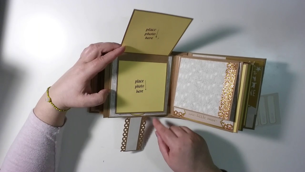 Yellow Baby boy mini album scrapbook paper