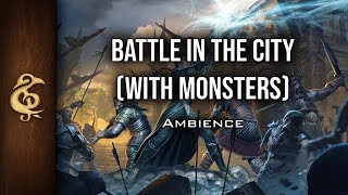 Battle In City (With Monsters) | Distant Fight, Ruined District, Ambience | 1 Hour