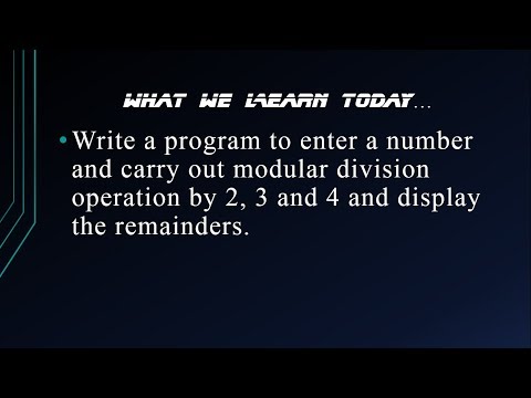 Pro:-9  carry out modular division operation by 2, 3 and 4 and display the remainders in c