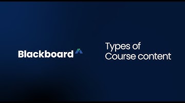 Types of Course Content in Blackboard