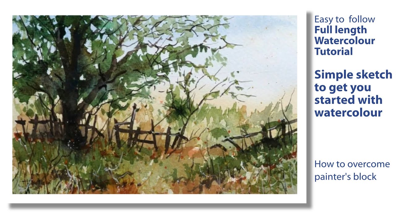 Watercolour sketch - Simple, loose sketch to get you started with watercolour - Full demonstration